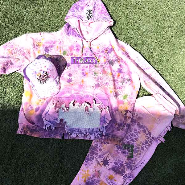 Matching custom hoodie and sweatpant combo printed for a coordinated apparel set
